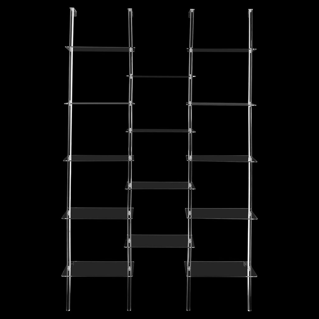 Clear Geometric 5-Tier Acrylic Bookshelf