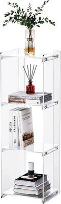 Clear 3 Cube Floor Standing Acrylic Bookshelf