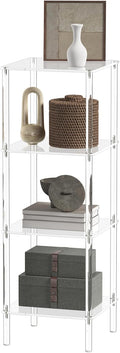 Clear 4-Tier Square Wall Mount Acrylic Bookshelf