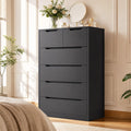 Black Handle-Free 6 Drawer Dresser