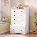 White 5 Drawer Tall Vertical Bedroom Dresser