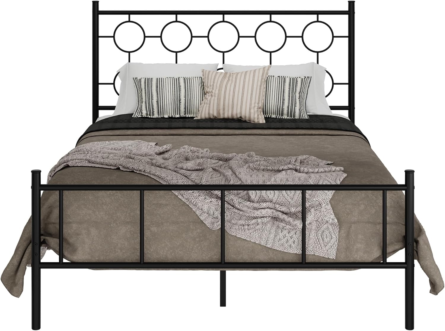 Queen Vintage Metal Bed Storage Slat Frame