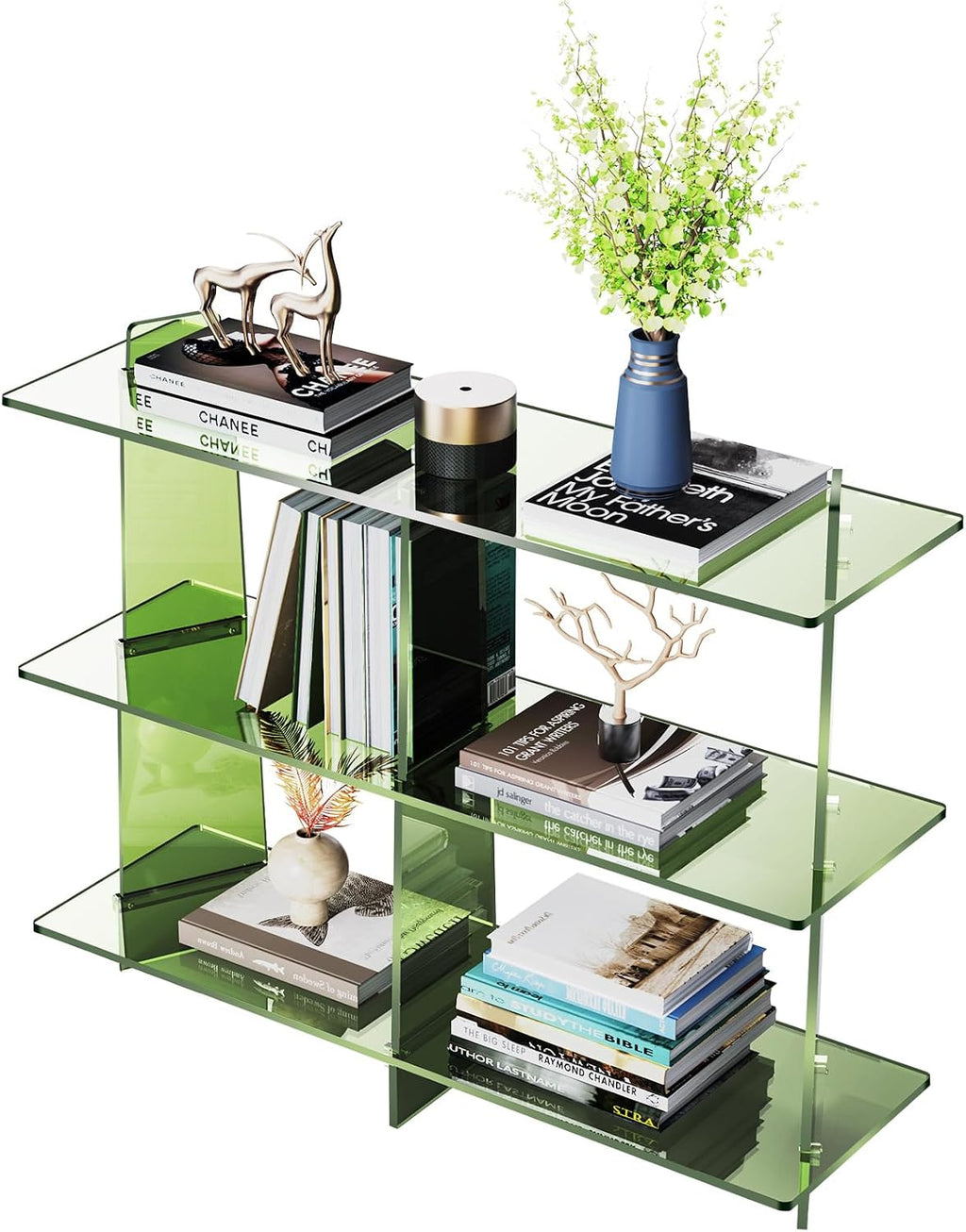 Green 3-Tier Acrylic Storage Entry Bookshelf