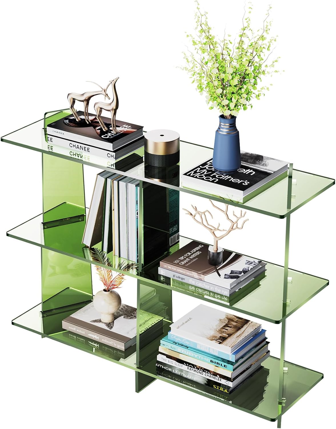 Green 3-Tier Acrylic Storage Entry Bookshelf