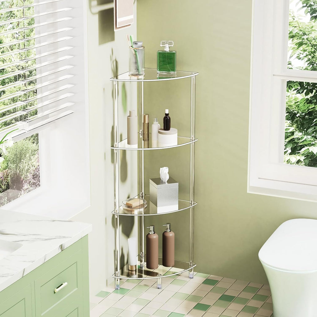 Clear Triangle Acrylic Corner Storage Side Table