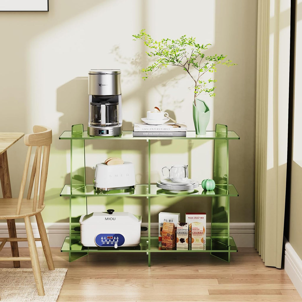 Green 3-Tier Acrylic Storage Entry Bookshelf