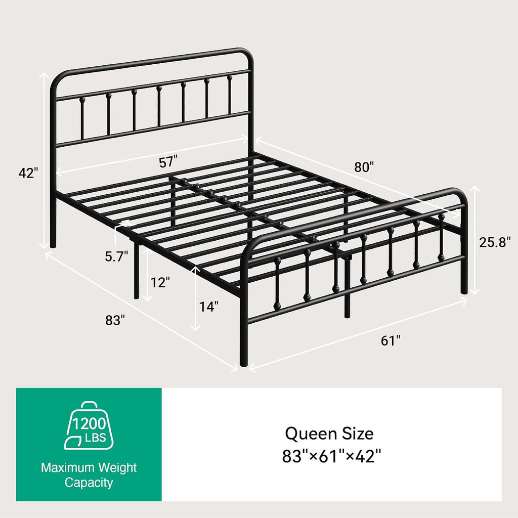 Metal Bed Frame Queen Size