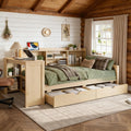 Natural Twin Desk Storage Daybed