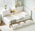White Twin LED USB Storage Daybed