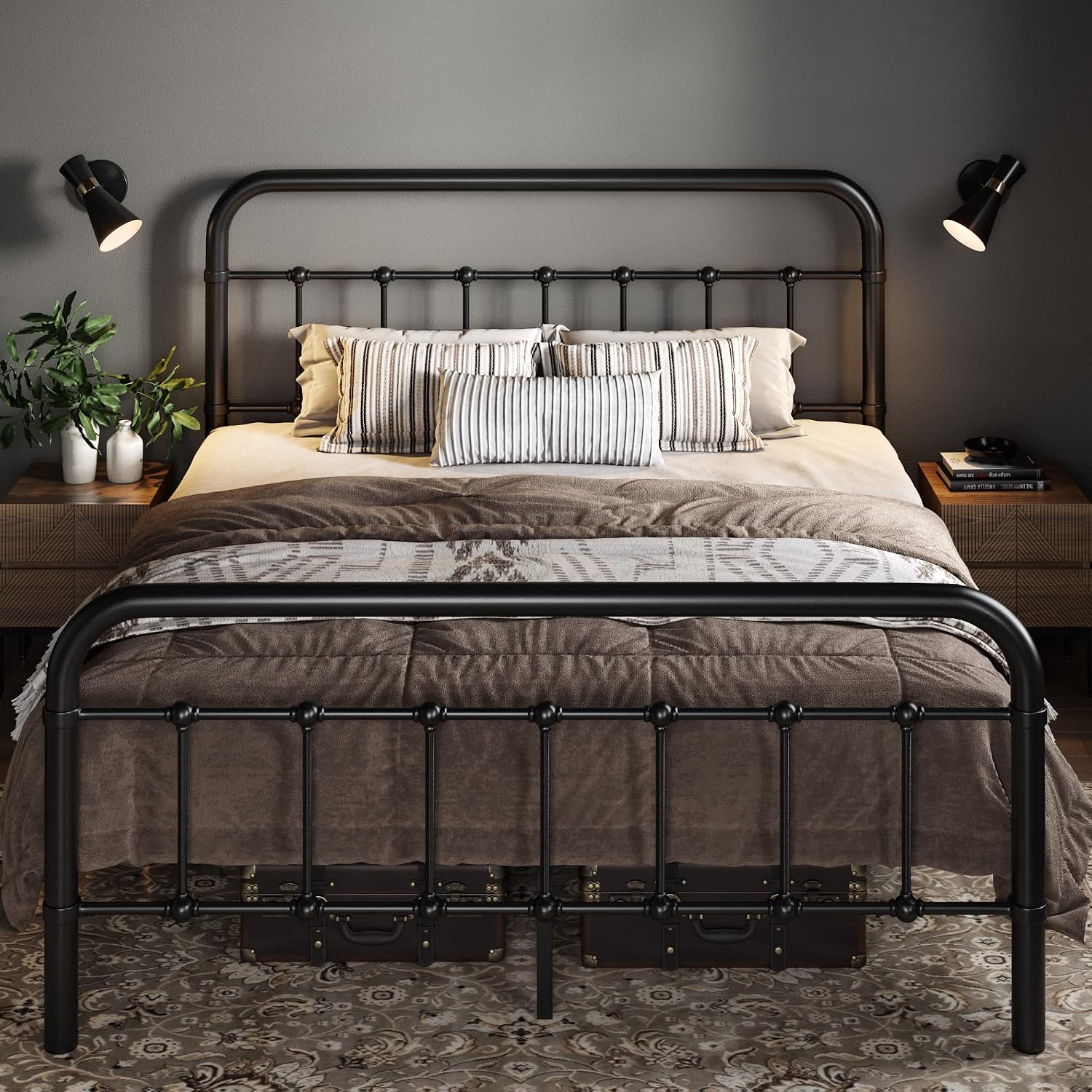 Queen Wrought Iron Metal Bed Frame