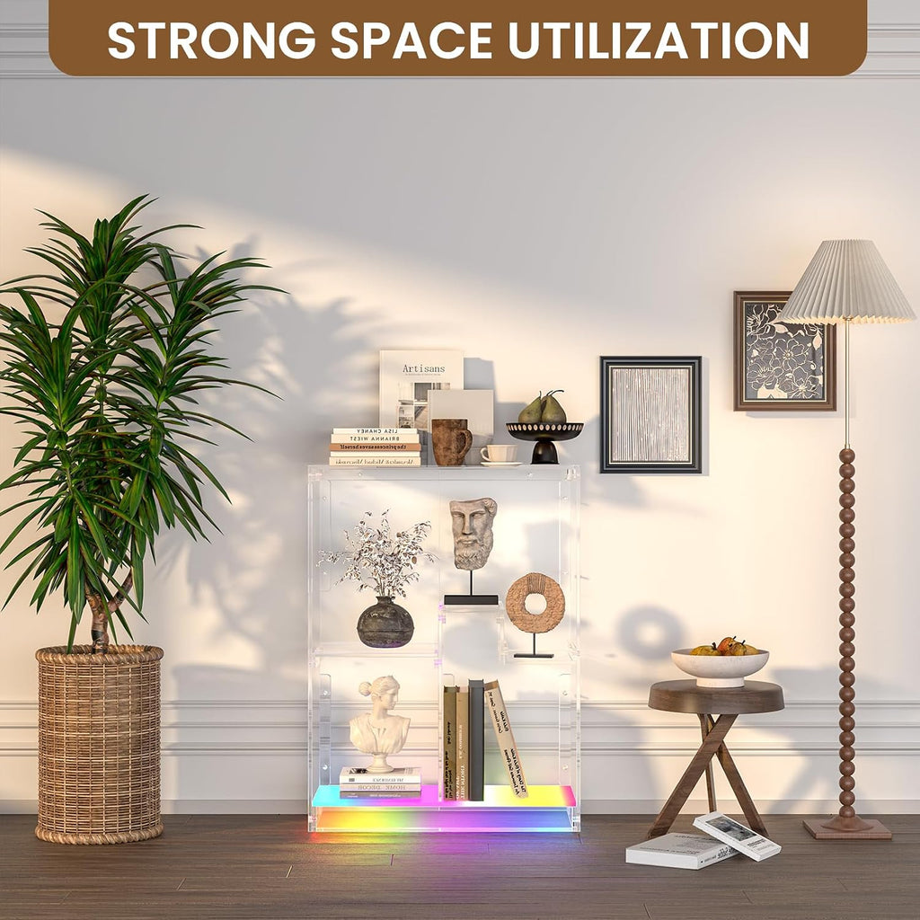 3-Tier Clear Acrylic Bookshelf