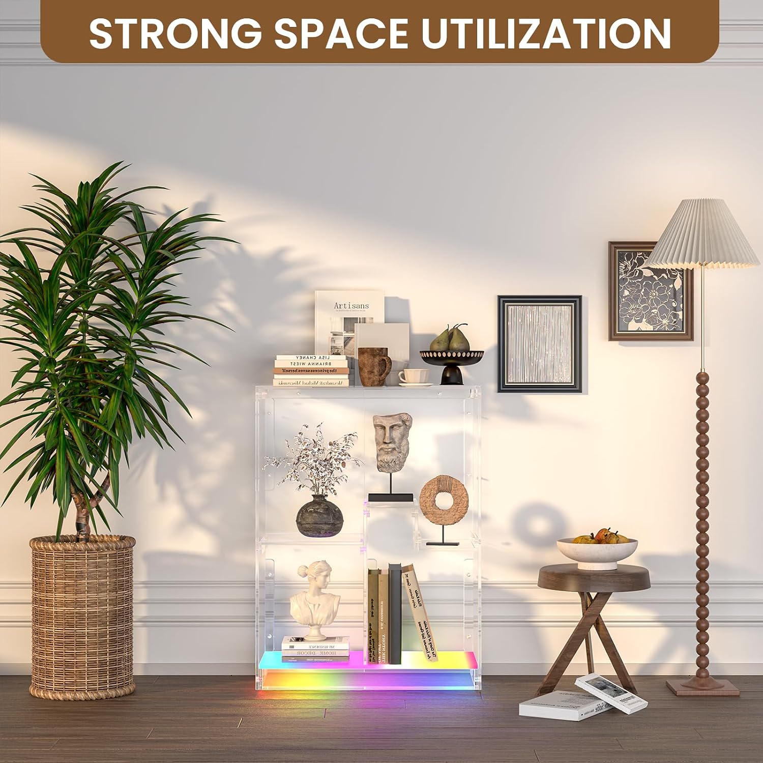 3-Tier Clear Acrylic Bookshelf