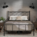 Queen Vintage Metal Bed Storage Slat Frame