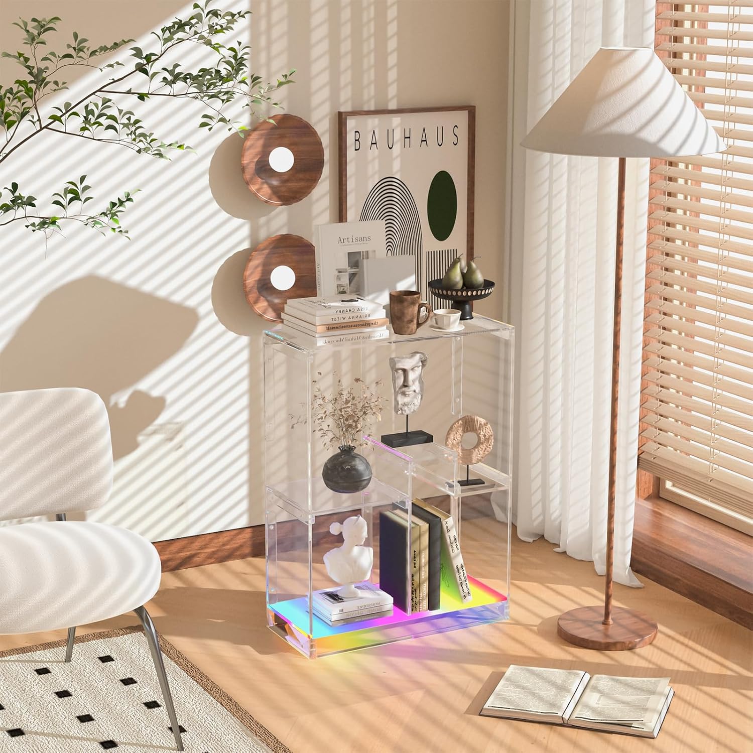 3-Tier Clear Acrylic Bookshelf
