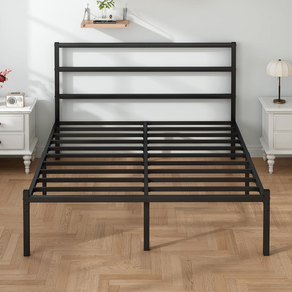 Black Full Metal Bed Frame Headboard Footboard