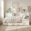 White Full LED USB Storage Daybed