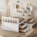 White Twin Storage Bookcase Bed Frame