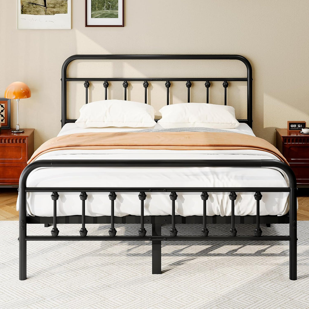 King Victorian Metal Storage Bed