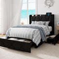 Black Twin Charging Storage Bed Frame