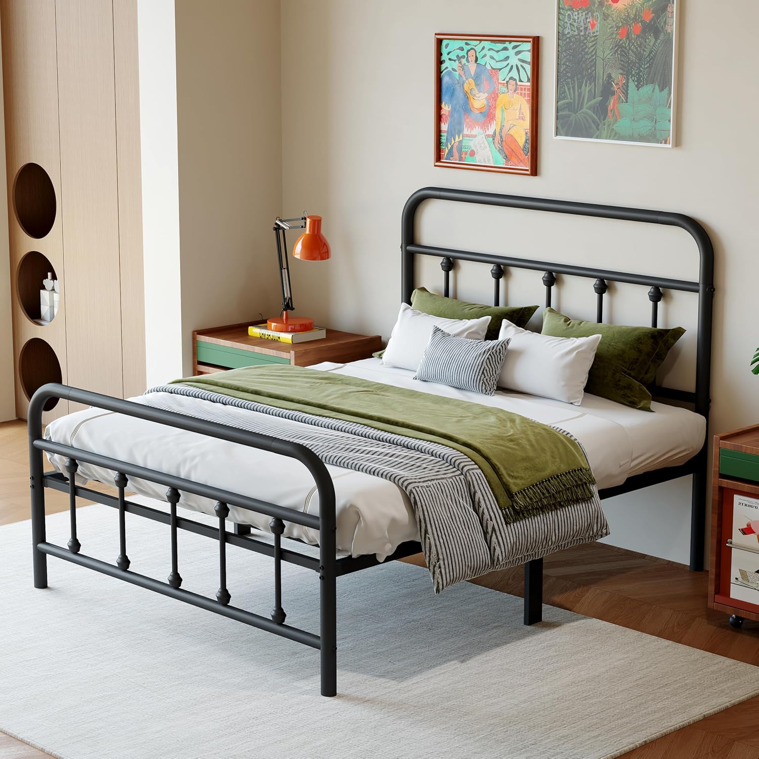 Black Twin Storage Metal Bed Frame