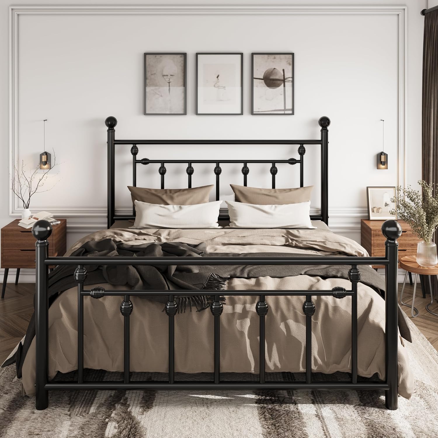 Queen Victorian Metal Bed Frame