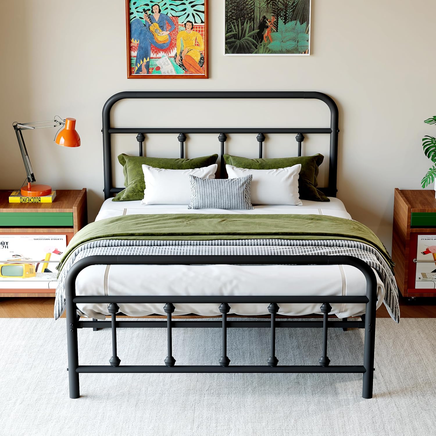 Black Twin Storage Metal Bed Frame