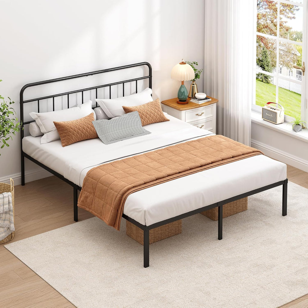 Black Queen Storage Metal Bed Frame