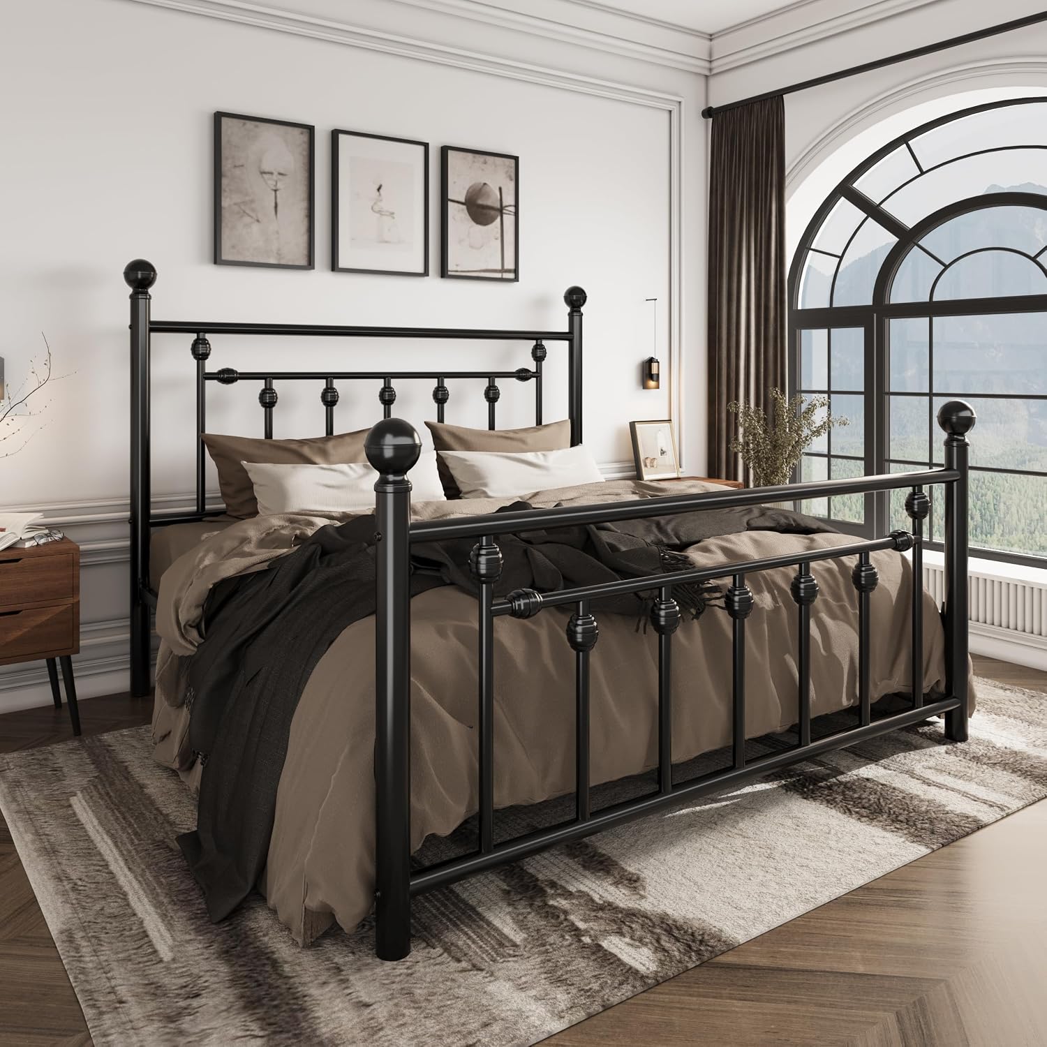 Queen Victorian Metal Bed Frame